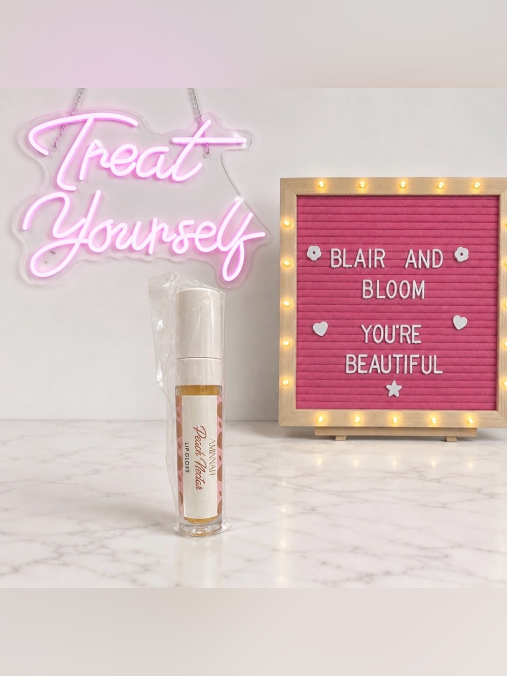 AMINNAH Peach Nectar Lip Gloss-Factory Sealed
